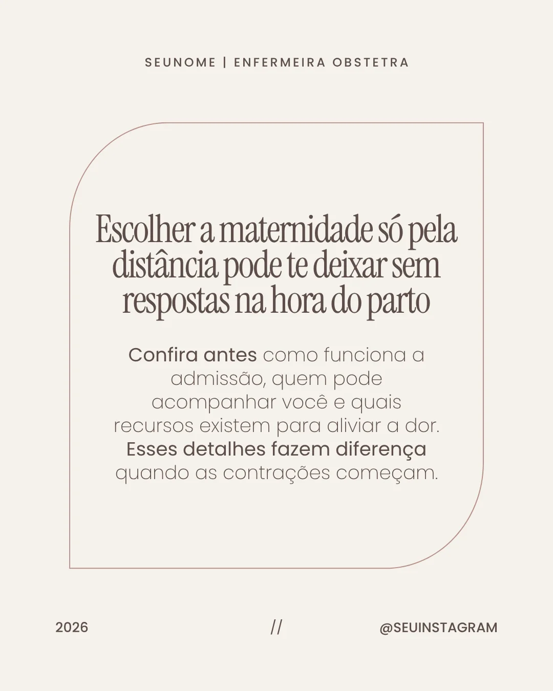 Post para feed de enfermagem obstétrica 9